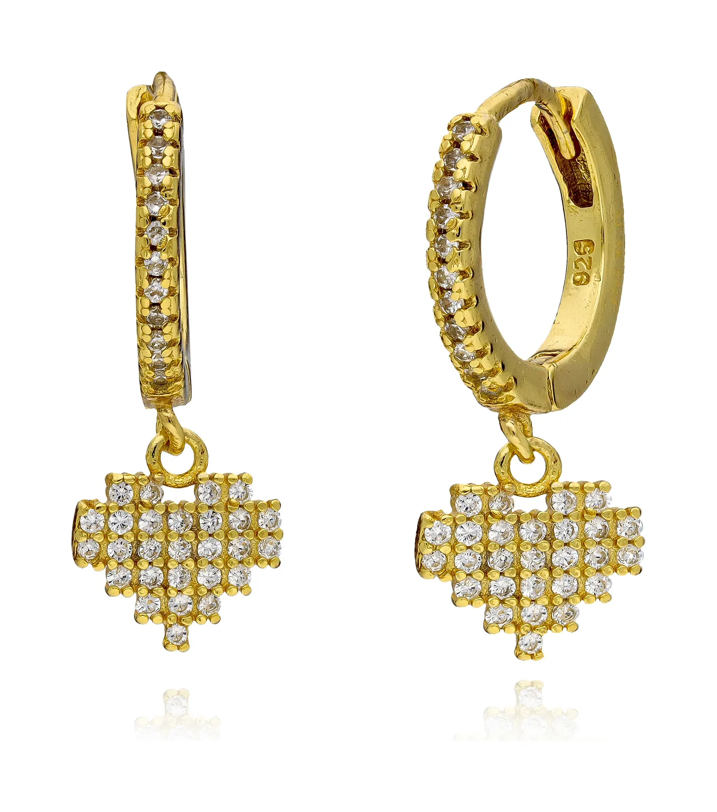Gold heart earrings